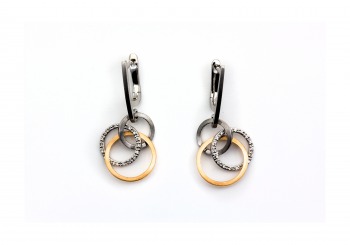 14K Diamond Two Tone Earrings