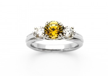 14K Montana Sapphire & Diamond Ring