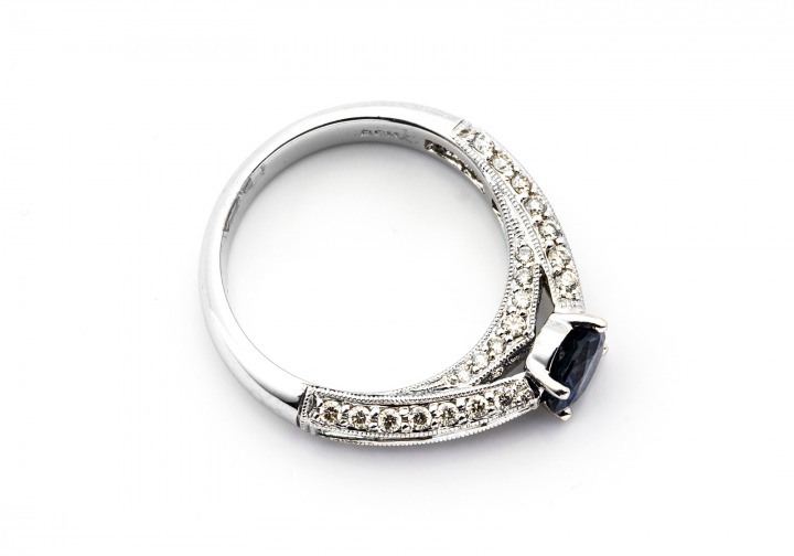 14K Montana Sapphire & Diamond Ring18K Montana Sapphire & Diamond Ring