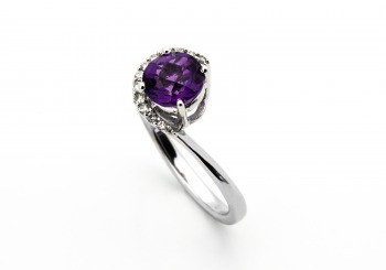 14K Amethyst and Diamond Ring 14K Amethyst and Diamond Ring