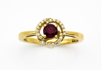14K Ruby and Diamond Ring