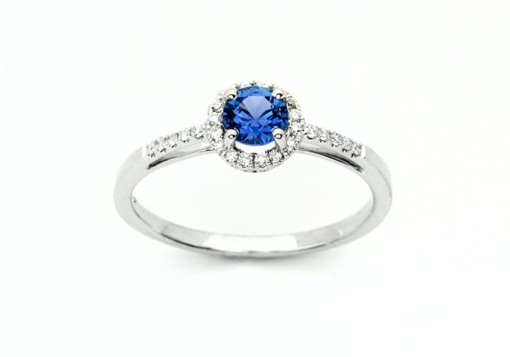 14K Montana Yogo Sapphire & Diamond Ring