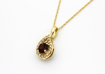 14K Garnet Pendant