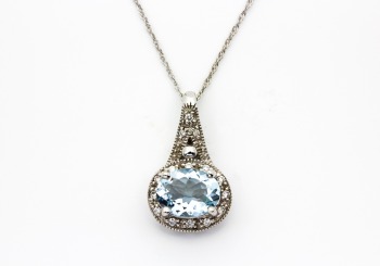 14K Emerald Pendant14K Aquamarine Pendant