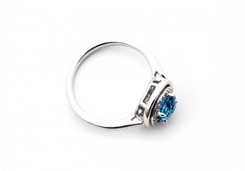 14K Blue Topaz and Diamond Ring 14K Blue Topaz and Diamond Ring