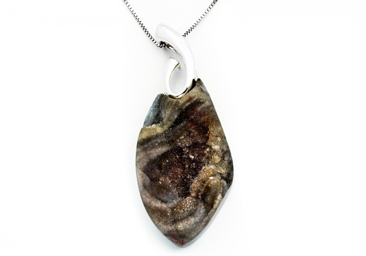 Sterling Silver Druzy Quartz Pendant