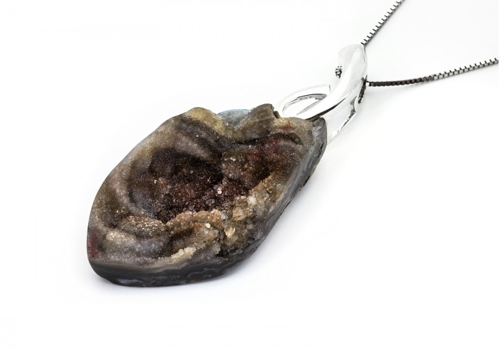 Sterling Silver Druzy Quartz Pendant