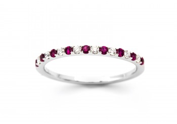 14K Diamond and Ruby Band