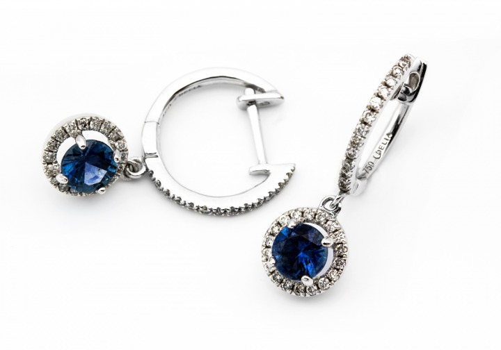 18K Fancy Montana Sapphire Earrings 