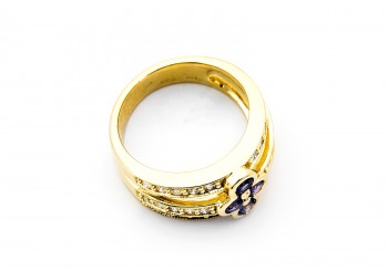 14K Yogo Sapphire and Diamond Ring 14K Yogo Sapphire and Diamond Ring