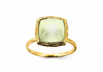 14K Green Amethyst Ring