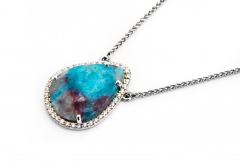 14K Tourmaline and Diamond Pendant 14K Tourmaline and Diamond Pendant