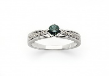 14K Fancy Montana Sapphire and Diamond Ring