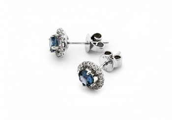 18K Fancy Montana Sapphire Earrings 18K Fancy Montana Sapphire and Diamond Earrings 18K Fancy Montana Sapphire Earrings 18K Fancy Montana Sapphire and Diamond Earrings