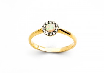 14K Opal and Diamond Ring