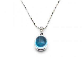 14K Aquamarine and Diamond Pendant