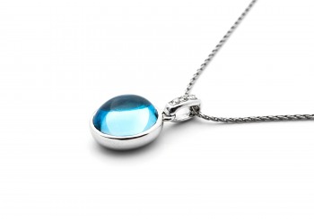 14K Aquamarine and Diamond Pendant 14K Aquamarine and Diamond Pendant