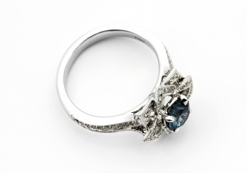 14K Fancy Montana Sapphire and Diamond Ring 14K Fancy Montana Sapphire and Diamond Ring