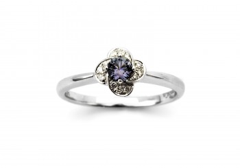 14K Fancy Montana Sapphire and Diamond Ring