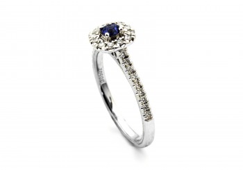 14K Yogo Sapphire & Diamond Ring 14K Yogo Sapphire & Diamond Ring