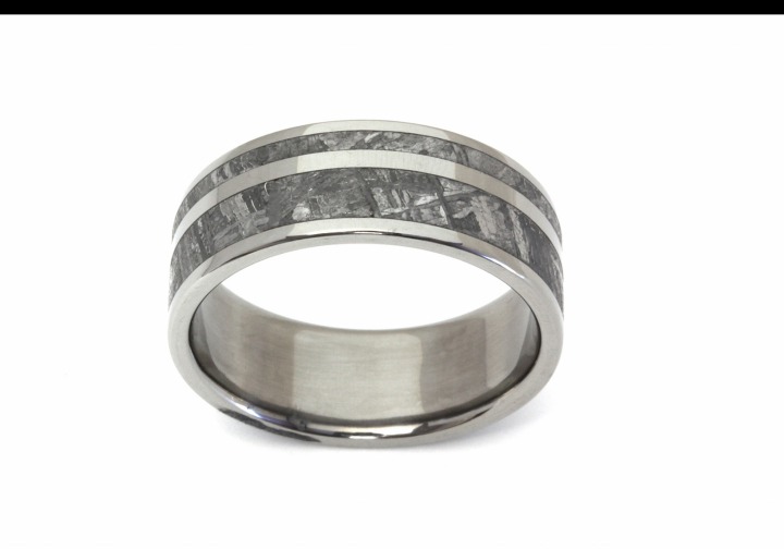 Men's Titanium Meteorite Wedding Band