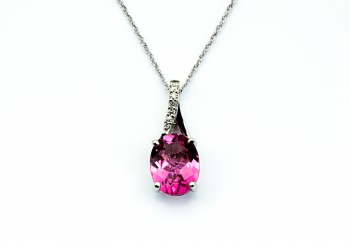 14K Tourmaline and Diamond Pendant 14K Tourmaline and Diamond Pendant