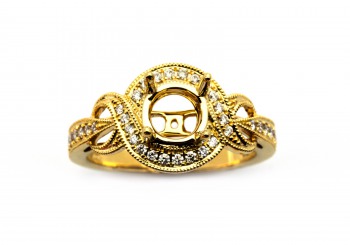 14K Diamond Bridal Semi-Mount