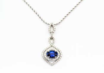 Yogo Sapphire and Diamond Pin