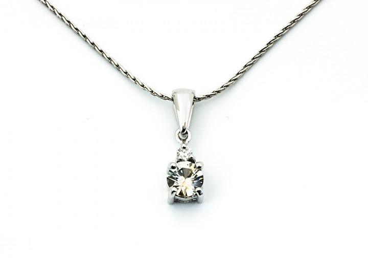 14K Montana Sapphire & Diamond Pendant 