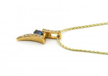 14K Yogo Sapphire & Diamond Pendant 14K Yogo Sapphire & Diamond Pendant