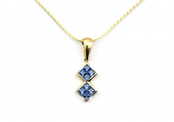 14K Yogo Sapphire Pendant