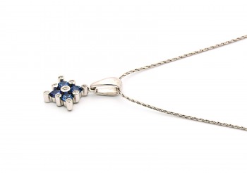 14K Yogo Sapphire & Diamond Pendant 14K Yogo Sapphire & Diamond Pendant