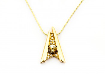 14K Montana Sapphire and Diamond Pendant