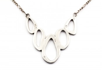 Stainless Steel & Diamond Necklace