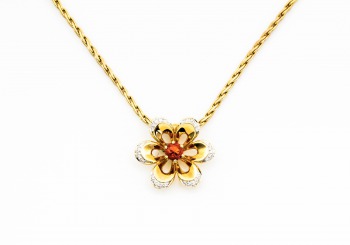 14K Montana Sapphire & Diamond Pendant