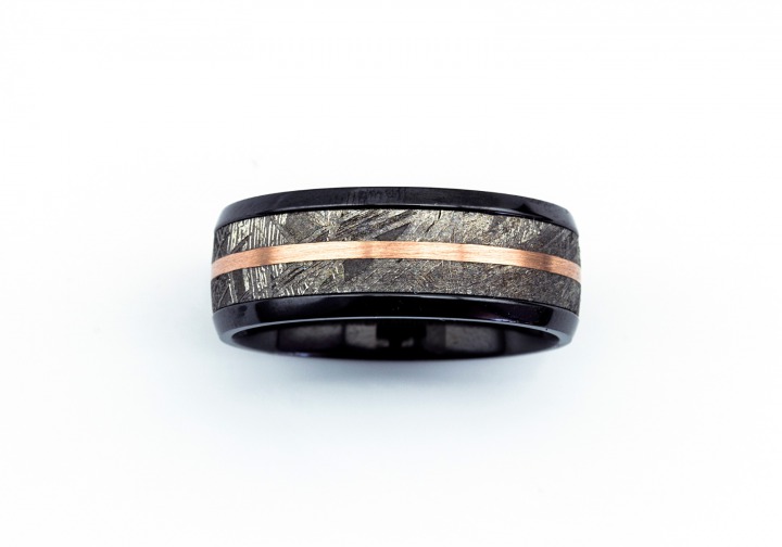 Men's Zirconium & Meteorite Band