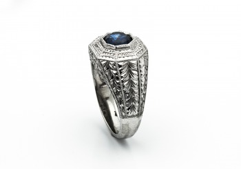18K Fancy Montana Sapphire and Diamond Ring 18K Fancy Montana Sapphire and Diamond Ring