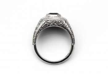 18K Fancy Montana Sapphire and Diamond Ring 18K Fancy Montana Sapphire and Diamond Ring