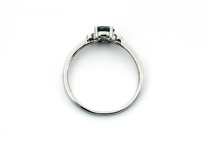 Sterling Silver Montana Sapphire & Diamond Ring