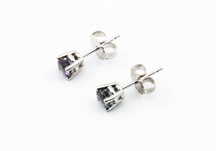 14K Fancy Montana Sapphire Stud Earrings