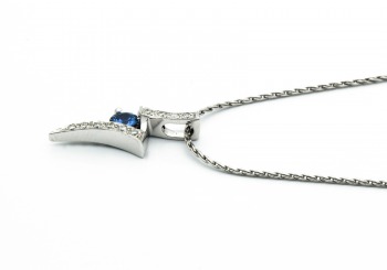 14K Montana Sapphire & Diamond Pendant 14K Montana Sapphire & Diamond Pendant