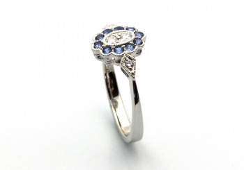 14K Yogo Sapphire and Diamond Ring 14K Yogo Sapphire and Diamond Ring