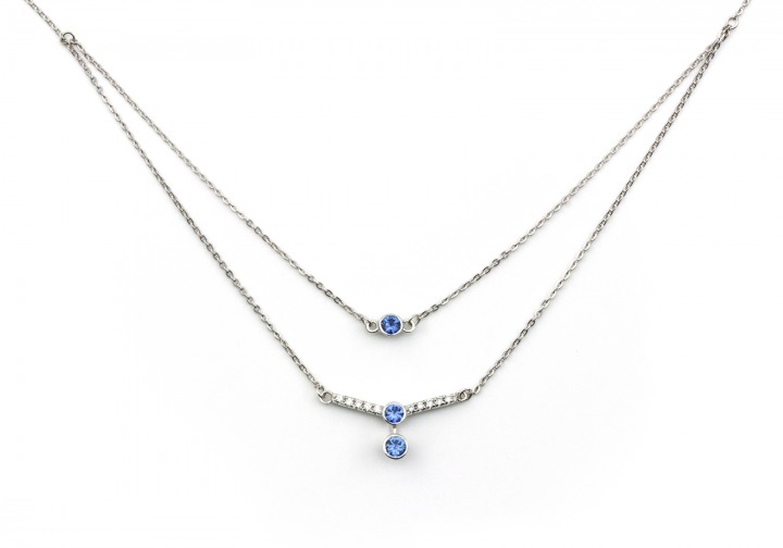 Yogo Sapphire & Diamond Necklace
