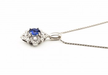 14K Yogo & Diamond Pendant 14K Yogo & Diamond Pendant