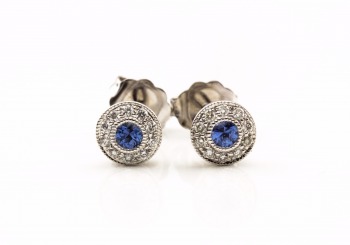 14K Yogo & Diamond Studs