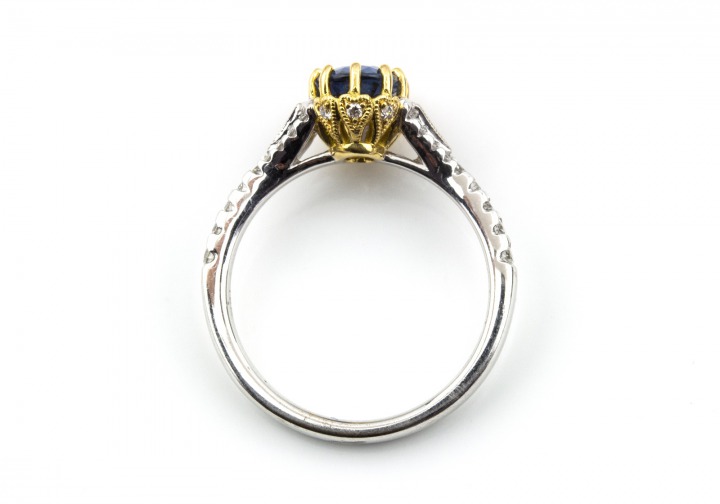 18K Yogo & Diamond Ring
