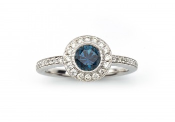 14K Fancy Montana Sapphire Ring