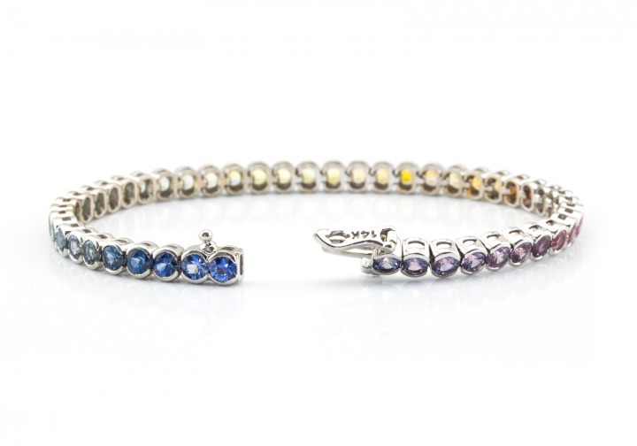 14K Fancy Montana Sapphire Bracelet