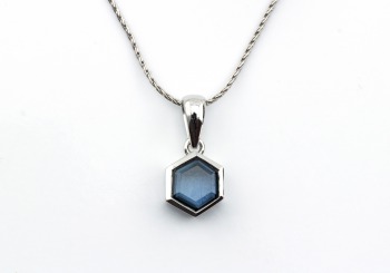 14K Fancy Montana Sapphire Pendant