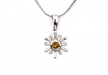 14K Fancy Montana Sapphire Pendant